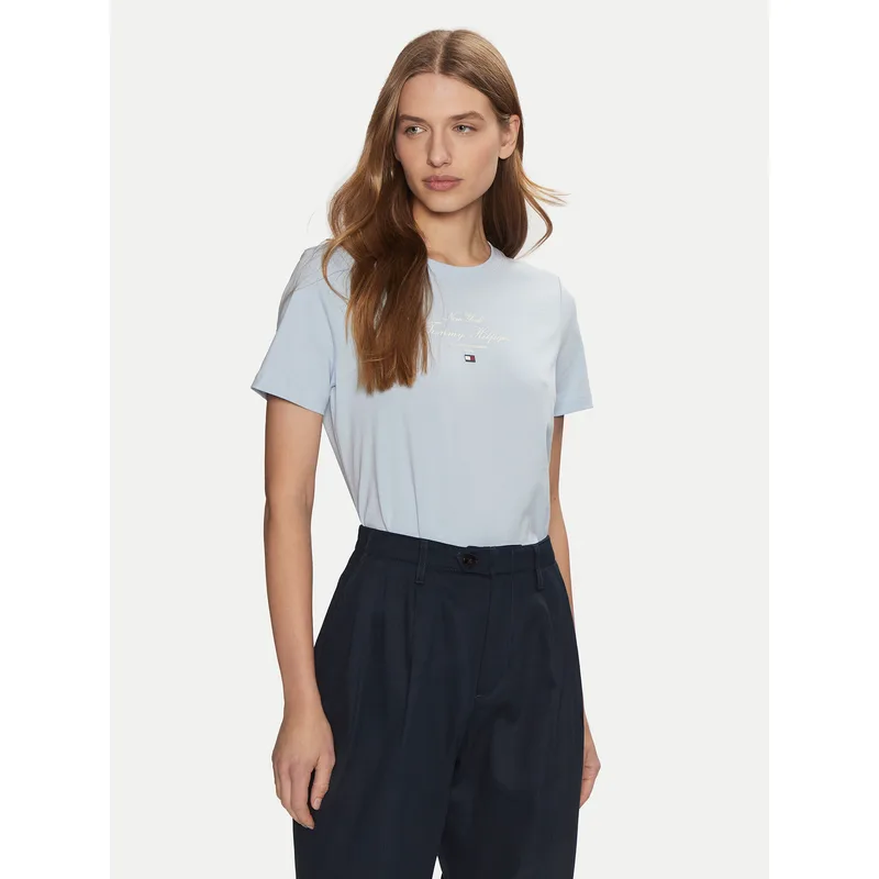 Tommy Hilfiger T-Shirt WW0WW43895 Γαλάζιο Regular Fit