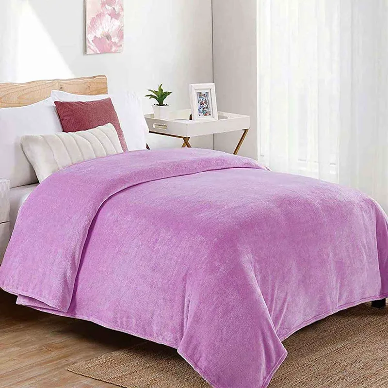 Κουβέρτα Fleece Υπέρδιπλη (220x240) Dimcol Μωβ 05