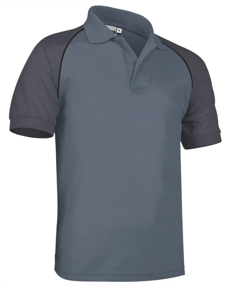 Κοντομάνικο Polo Shirt VENUR Valento POVARGCGG Cement Grey-Charcoal Grey-Black