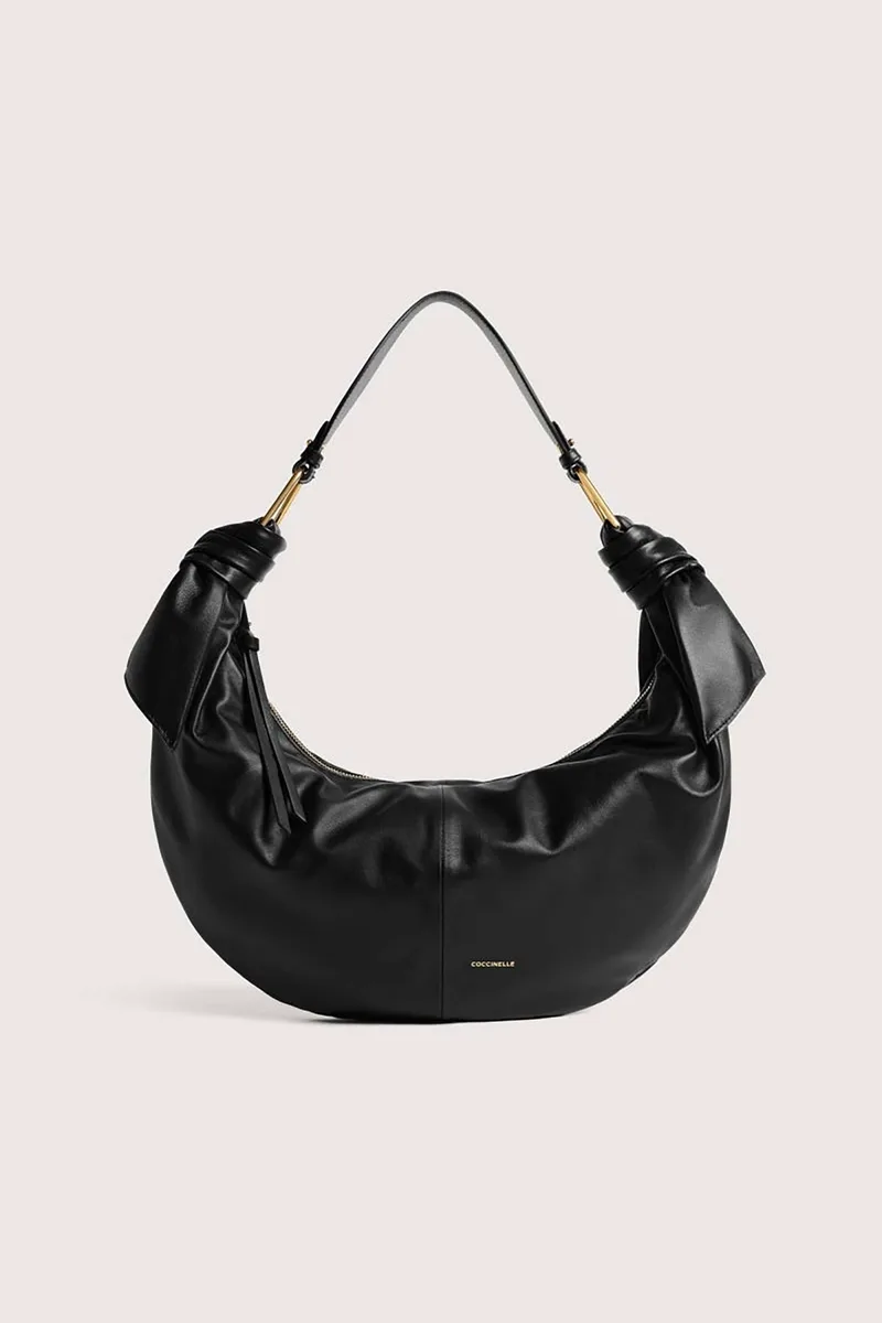 Coccinelle γυναικεία δερμάτινη τσάντα ώμου "Furoshiki Large" - E1U1A-130101 Μαύρο