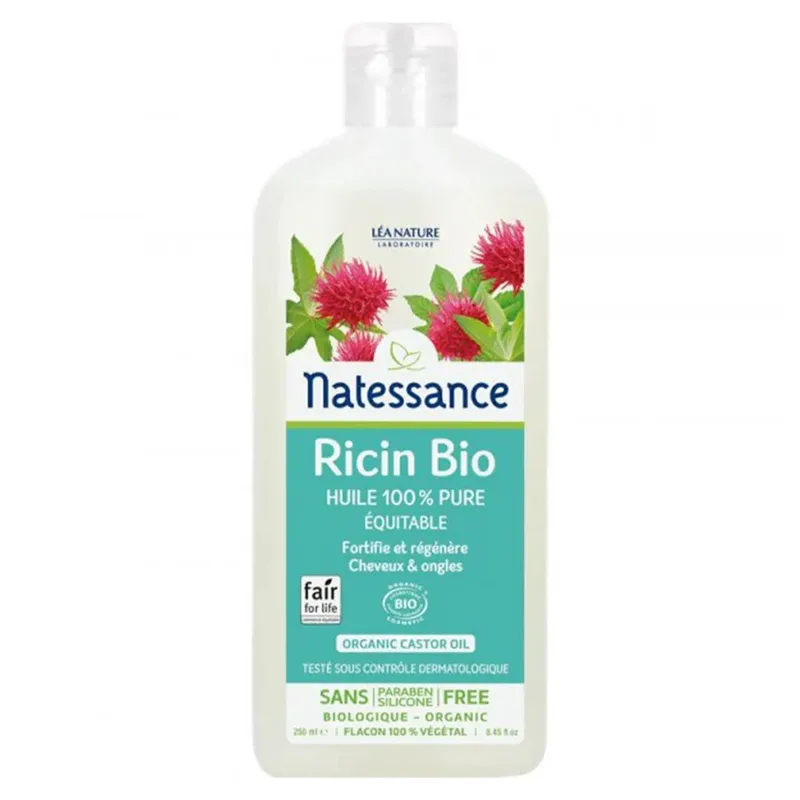Natessance Castor Oil Organic Fair Trade Pure Oil Fortified & Regenerated 250ml