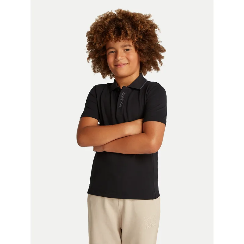Calvin Klein Jeans Polo Embro Logo IB0IB02370 Μαύρο Regular Fit