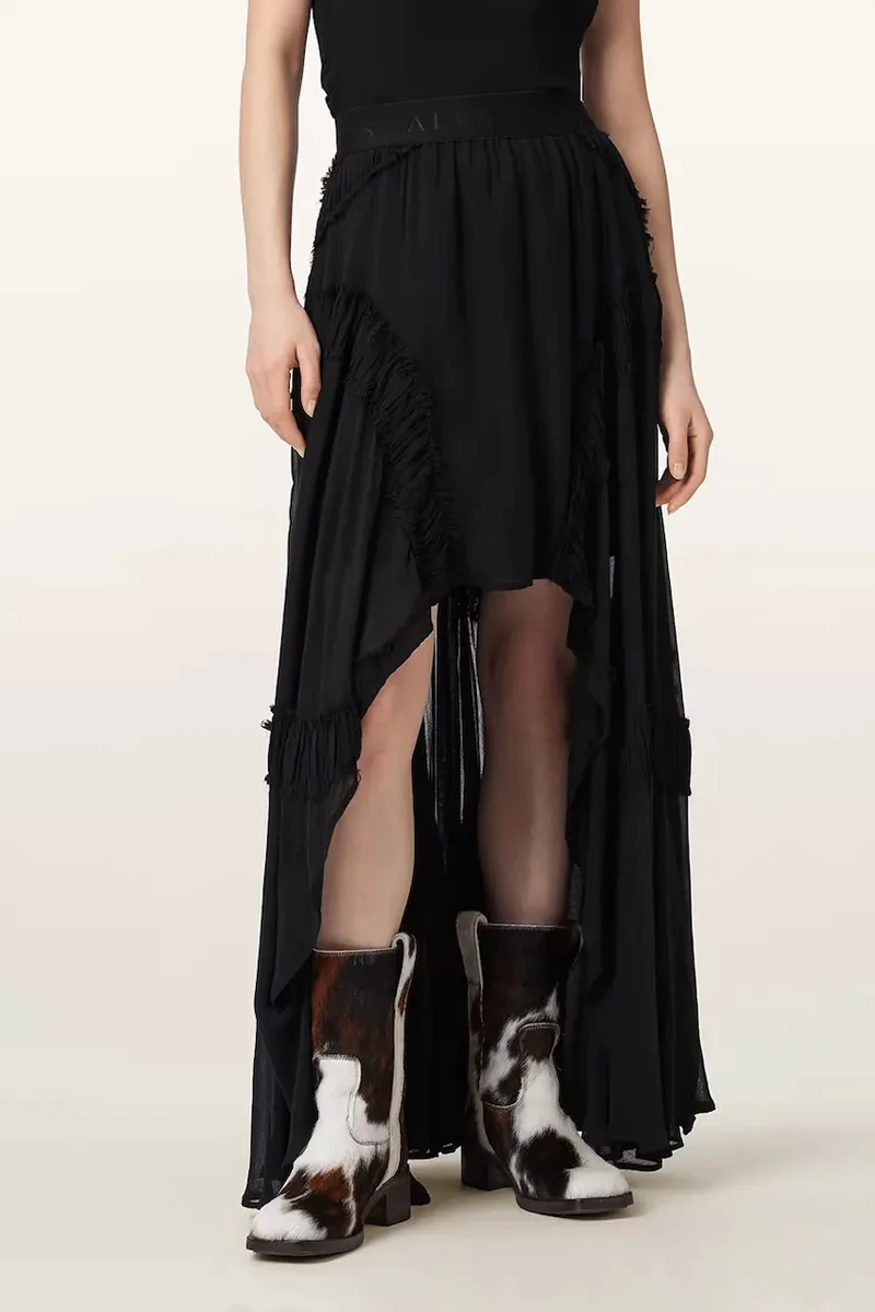 AllSaints ασύμμετρη φούστα από βισκόζη DORINA