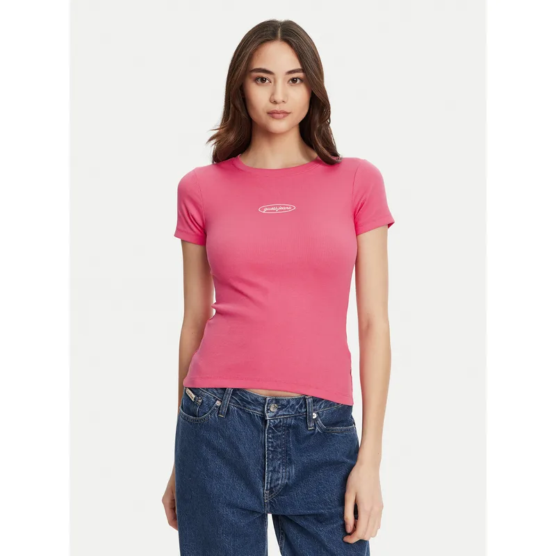 Guess Jeans T-Shirt W5YP37 KA0H1 Ροζ Slim Fit