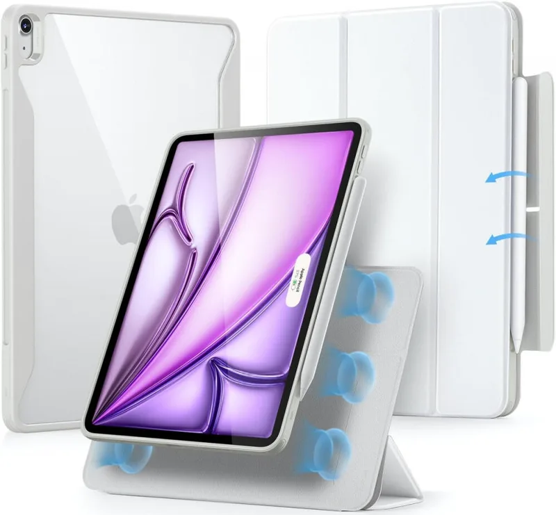 Μαγνητική Θήκη με Υποδοχή Apple Pencil - Apple iPad Air 13" 2025 / 2024 - ESR Rebound Hybrid 360 - Brilliant White (4894240193815)
