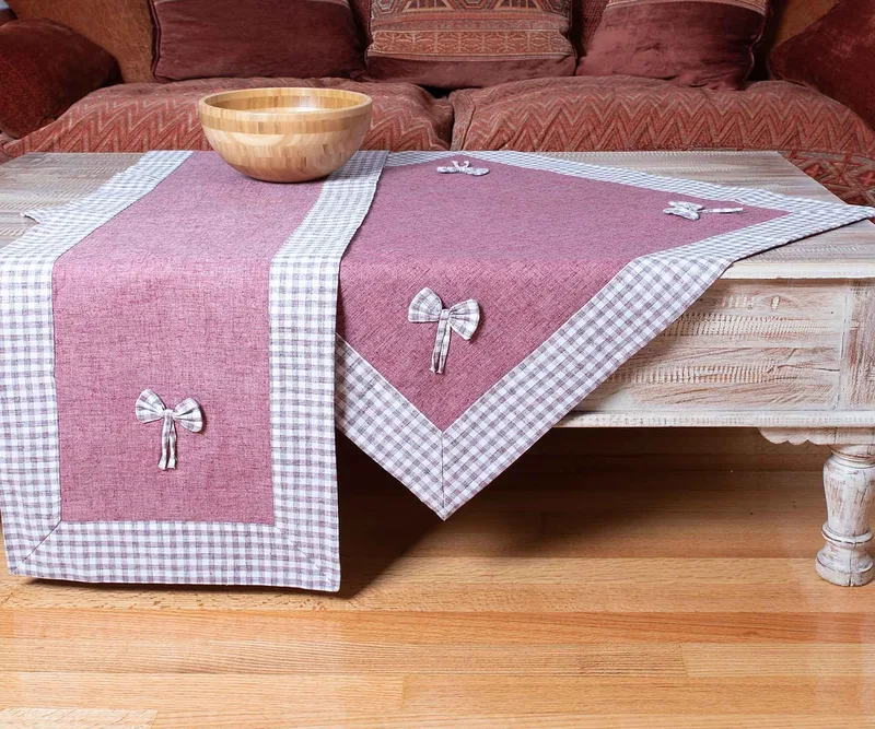 Τραπεζομάντηλο Silk Fashion Bow Μωβ 140x180
