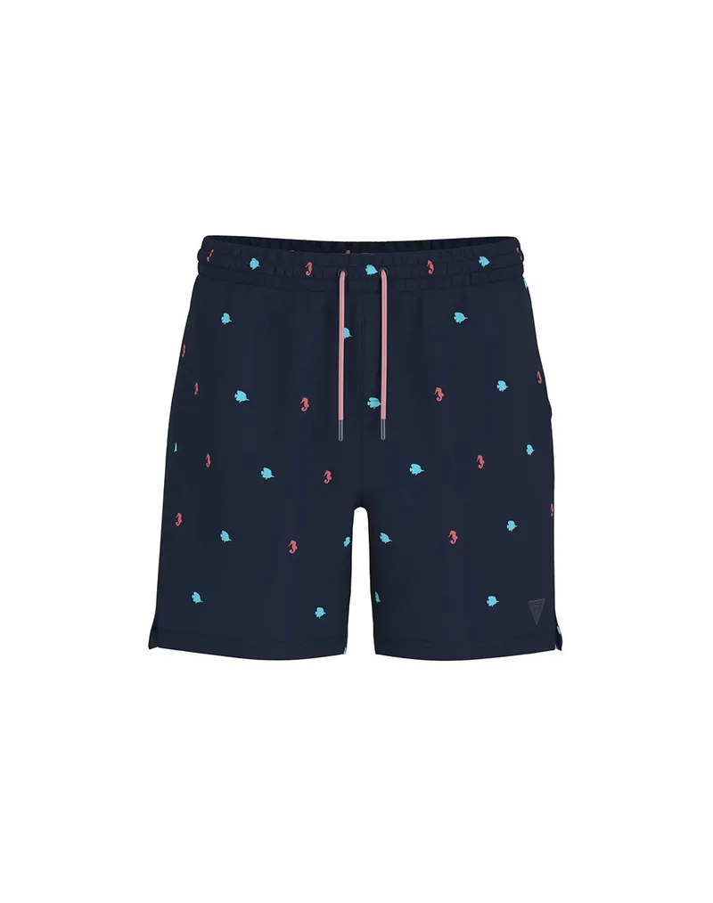 GUESS SWIMTRUNK MICRO EMBROIDERY MED ΜΑΓΙΟ ΑΝΔΡΙΚΟ F6GT13WN182-FBFK DarkBlue