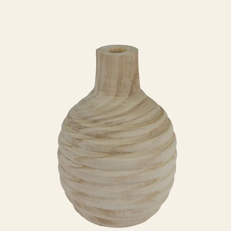 Beauty Home Ξύλινο Βάζο 18 x 26 cm