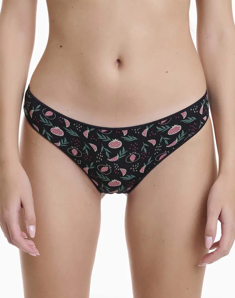 WALK ΓΥΝΑΙΚΕΙΟ SLIP BAMBOO ΜΕ ΣΧΕΔΙΟ POMEGRANATE 2ΤΕΜ W2012-83-MULTI Multi