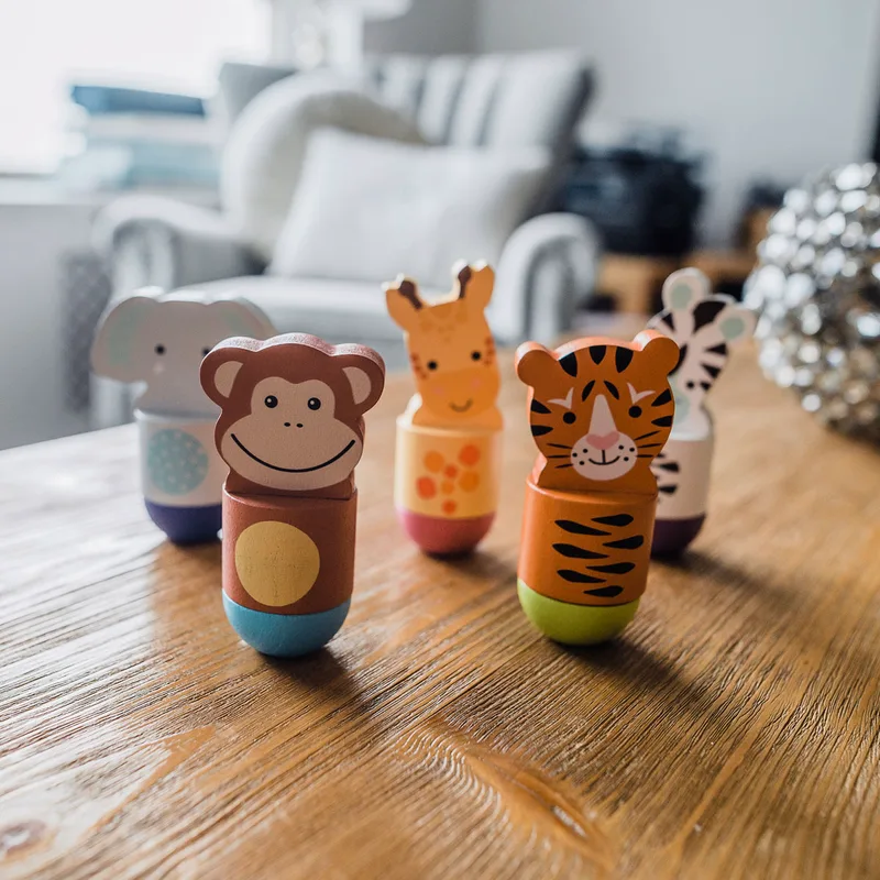 Ξύλινο Παιχνίδι Μπόουλινγκ Πορτοκαλί Tree Toys Jungle Animals 60-03228