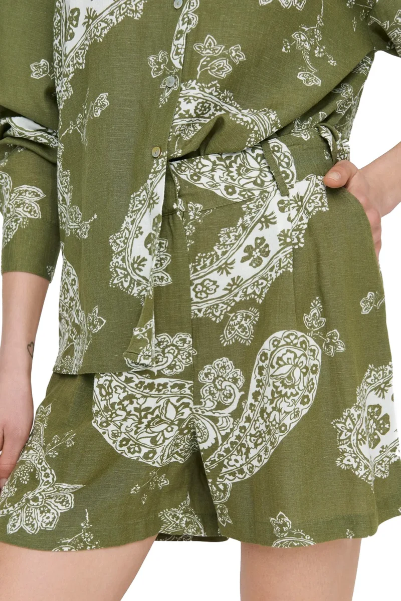 Σορτς Only Onlbella Linen Hw Tailored 15289371-Olive Branch Γυναικείο