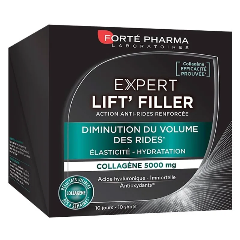 Forte Pharma Expert Beauty Shots Anti-Wrinkle Lift-Filler Hyaluronic Acid and Collagen 10 Shots to drink