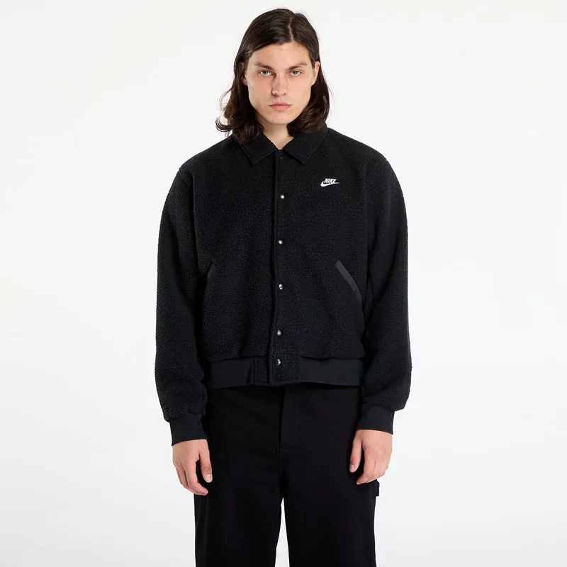 Μπουφάν Nike Sportswear Club Men's High-Pile Fleece Coaches Jacket Black/ White XXL