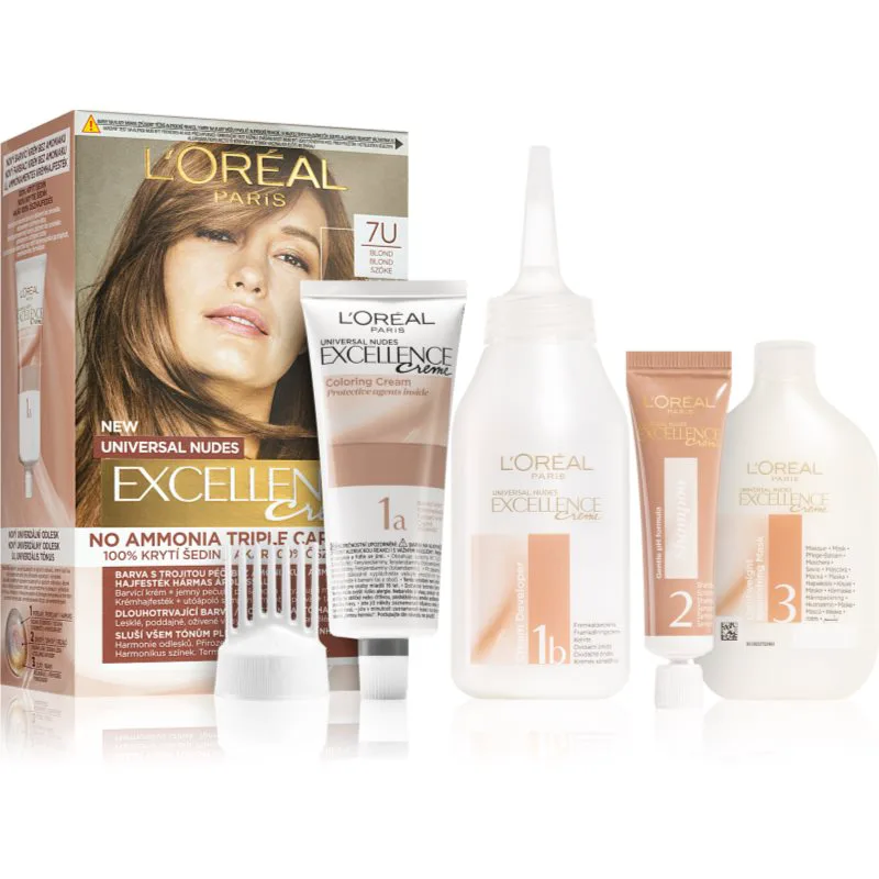 L’Oréal Paris Excellence Universal Nudes μόνιμη βαφή μαλλιών απόχρωση 7U 1 τμχ