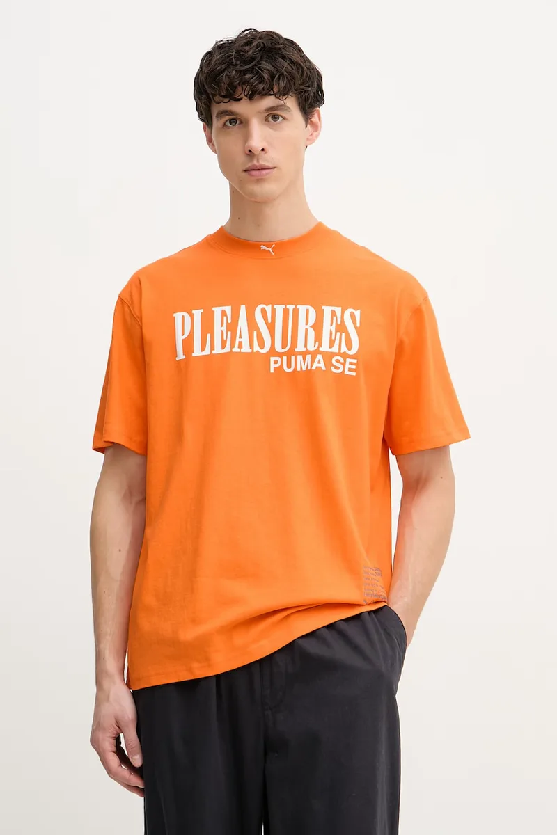 Puma t-shirt Ανδρικό βαμβακερό PUMA x PLEASURES Typo Tee