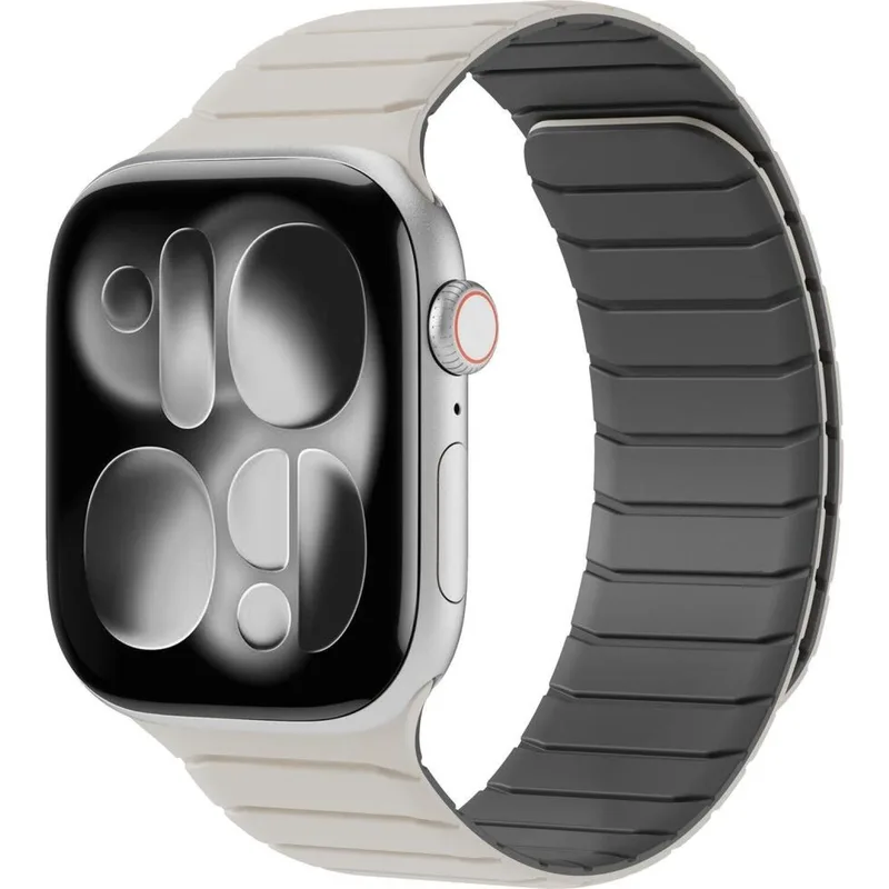 Λουράκι Apple Watch Ultra/SE/11/10/9/8/7/6/5/4 (49/46/45/44mm) Buddi Fuse Μαγνητικό Σιλικόνης - Starlight (8719246551031)