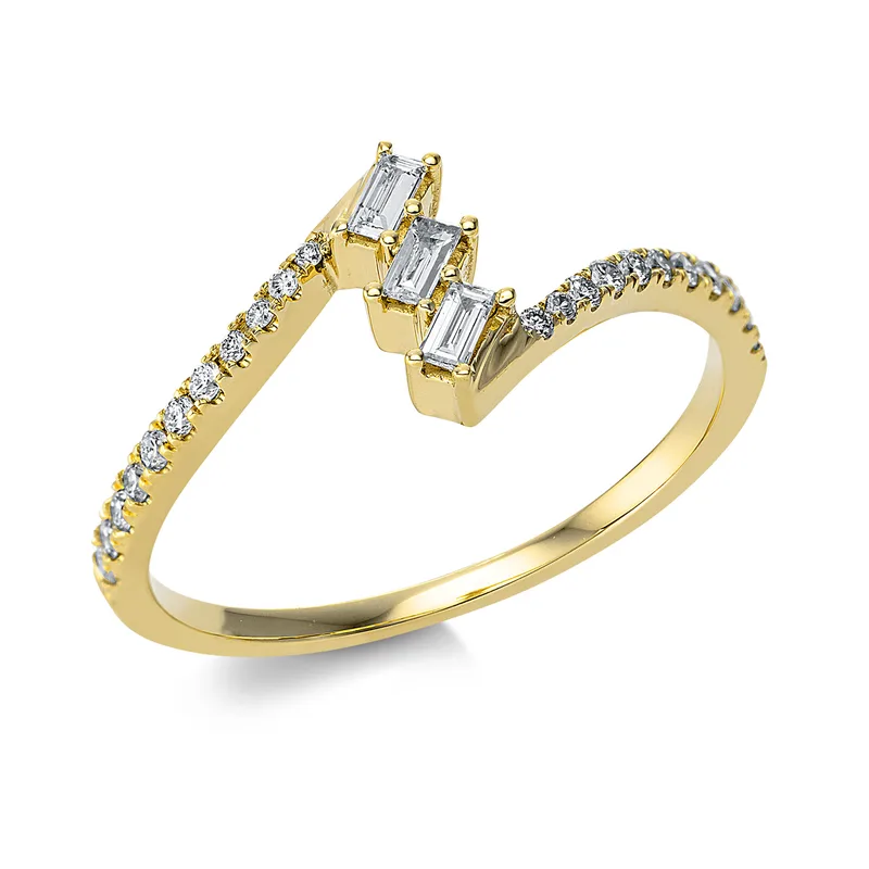 Diamond Group Δαχτυλίδι με Διαμάντια Brilliant από Κίτρινο Χρυσό 18 Καρατίων DDX725
