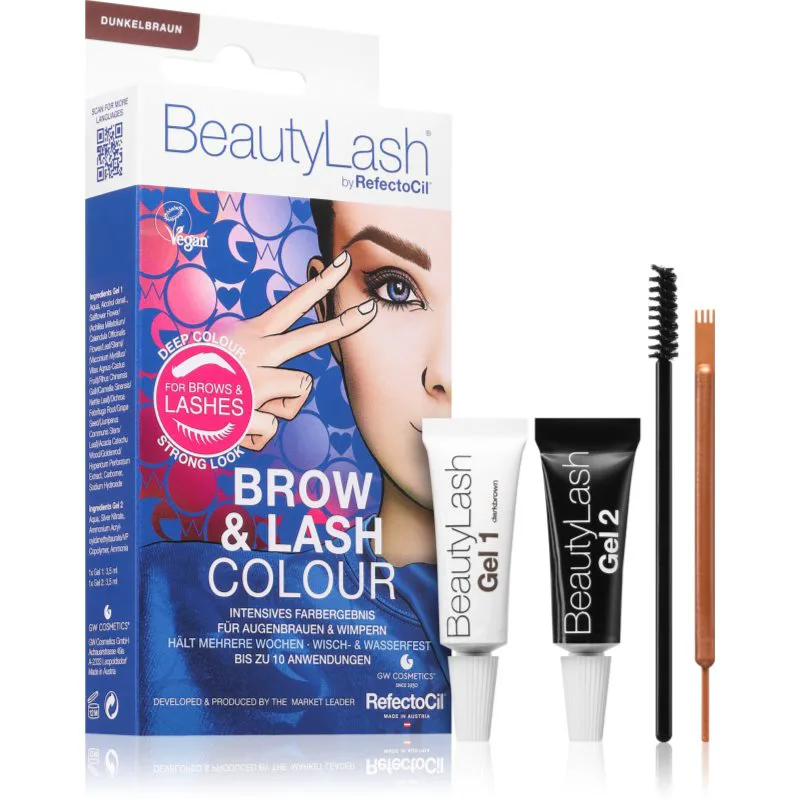 RefectoCil BeautyLash Brow & Lash Colour βαφή για τα φρύδια για βλεφαρίδες και φρύδια απόχρωση Dark Brown 1 τμχ