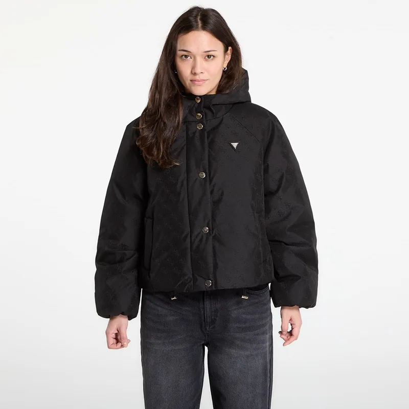 Μπουφάν GUESS 4G Boxy Puffer Jacket Jacquard Jblk Mon L