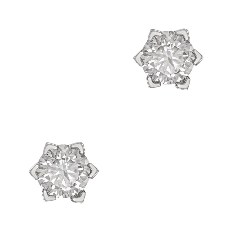 Σκουλαρίκια Moνόπετρο με Moissanite Diamonds από Ασήμι SK3977