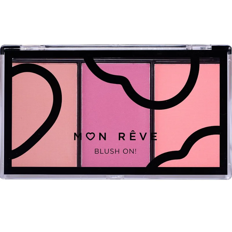 Mon Reve Blush On! Trio Palette Τριπλή Παλέτα Ρουζ 3 x 3,3g - No 3 Plum