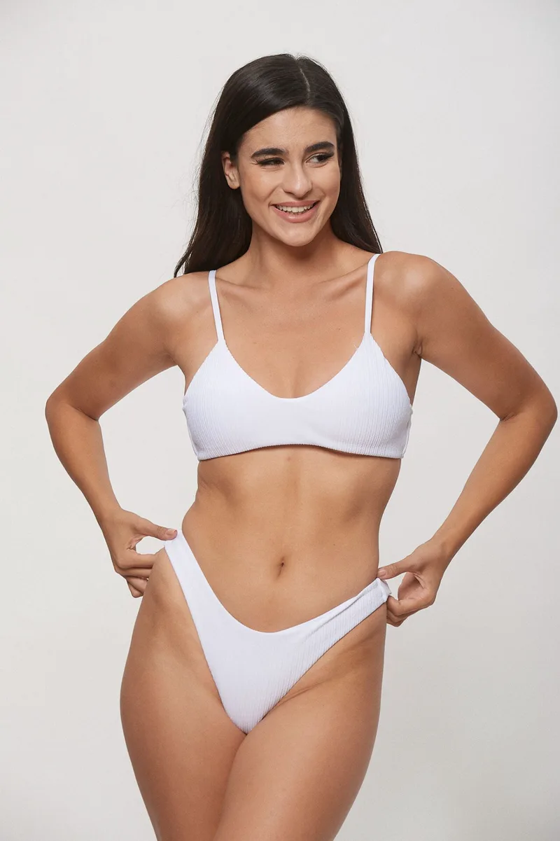 ΜΑΓΙΟ ΜΟΝΟΧΡΩΜΟ ΜΕ ΔΕΣΙΜΟ BIKINI Ασπρο
