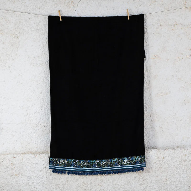 Πετσέτα Θαλάσσης (80x160) White Fabric Lilybet Black