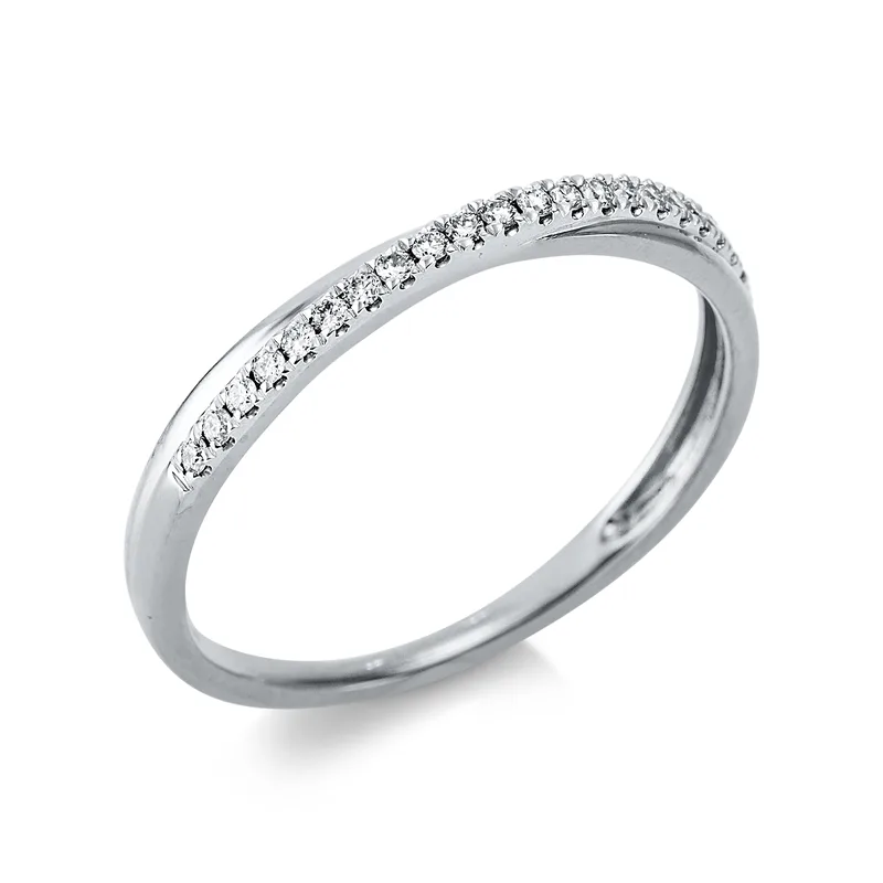 Diamond Group Μισόβερο Δαχτυλίδι με Διαμάντια Brilliant από Λευκό Χρυσό 18 Καρατίων DDX534