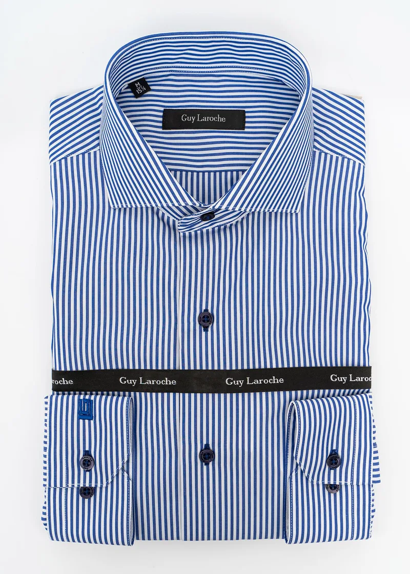 Guy Laroche Πουκάμισο της σειράς Stripe - GLES18285 CL -1 2 Blue