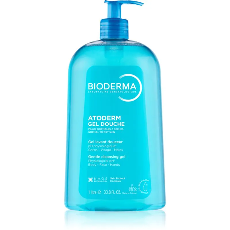 Bioderma Atoderm Gel απαλό τζελ για ντους για ξηρό και ευαίαισθητο δέρμα 1000 ml
