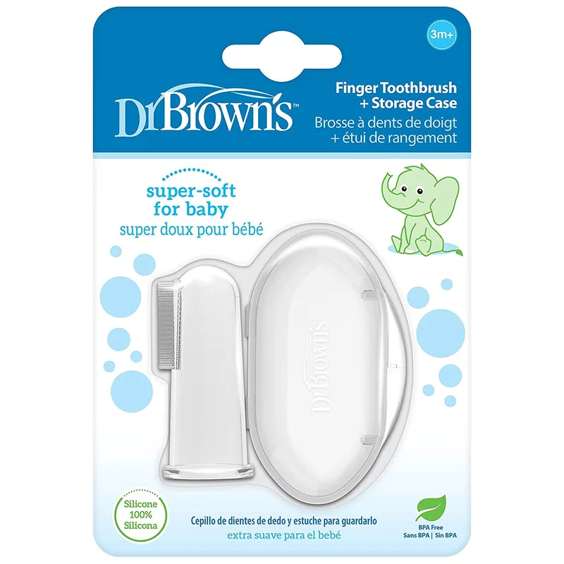Dr. Brown's Finger Toothbrush 3m+ Βρεφική Δαχτυλική Οδοντόβουρτσα Σιλικόνης 1 Τεμάχιο