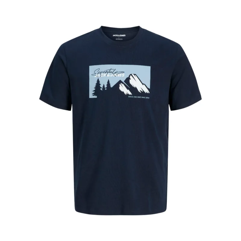 Jack & Jones "Sun Tee"σε Plus fit γραμμή,με μεταξοτυπία - Sky Captain