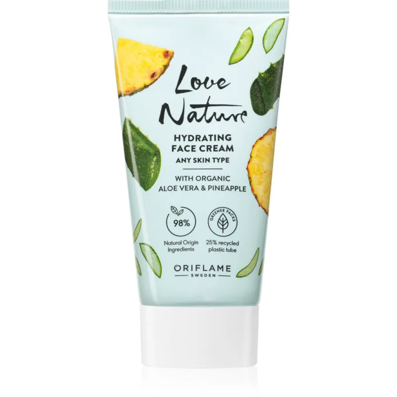 Oriflame Love Nature Organic Aloe Vera & Pineapple ενυδατική κρέμα προσώπου 50 ml
