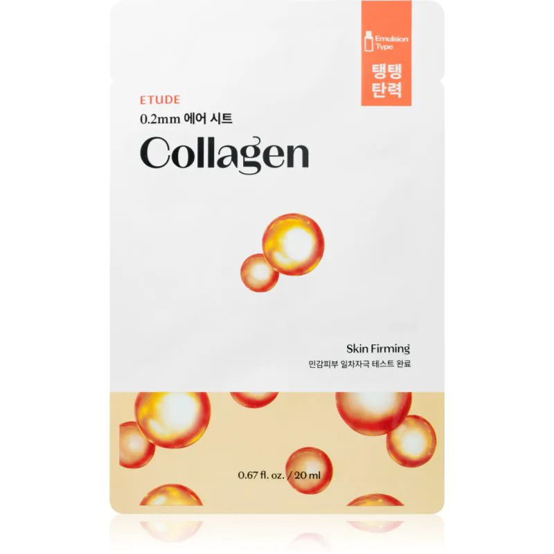ETUDE 0.2 Therapy Air Mask Collagen αντιρυτιδική μάσκα φύλλο για ενυδάτωση και σύσφιξη του δέρματος 20 ml