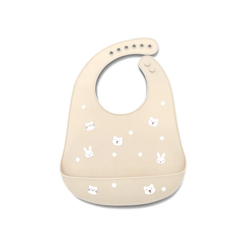ΣΑΛΙΑΡΑ ΣΙΛΙΚΟΝΗΣ - SILICONE BIB NATURAL BEIGE