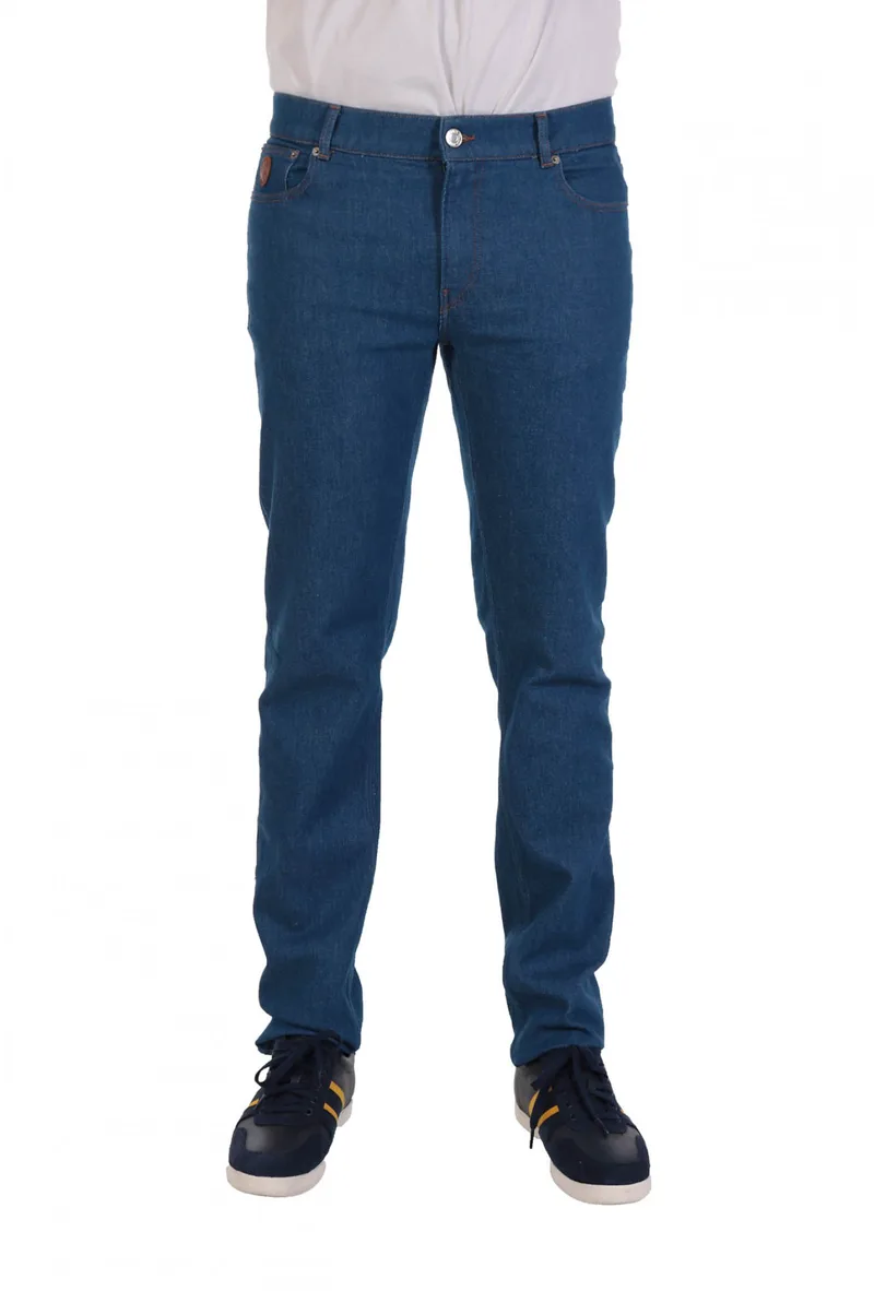 TRUSSARDI JEANS ΠΑΝΤΕΛΟΝΙ JΕΑΝS 370 CLOSE SLIM TAPERED FIT ΜΠΛΕ