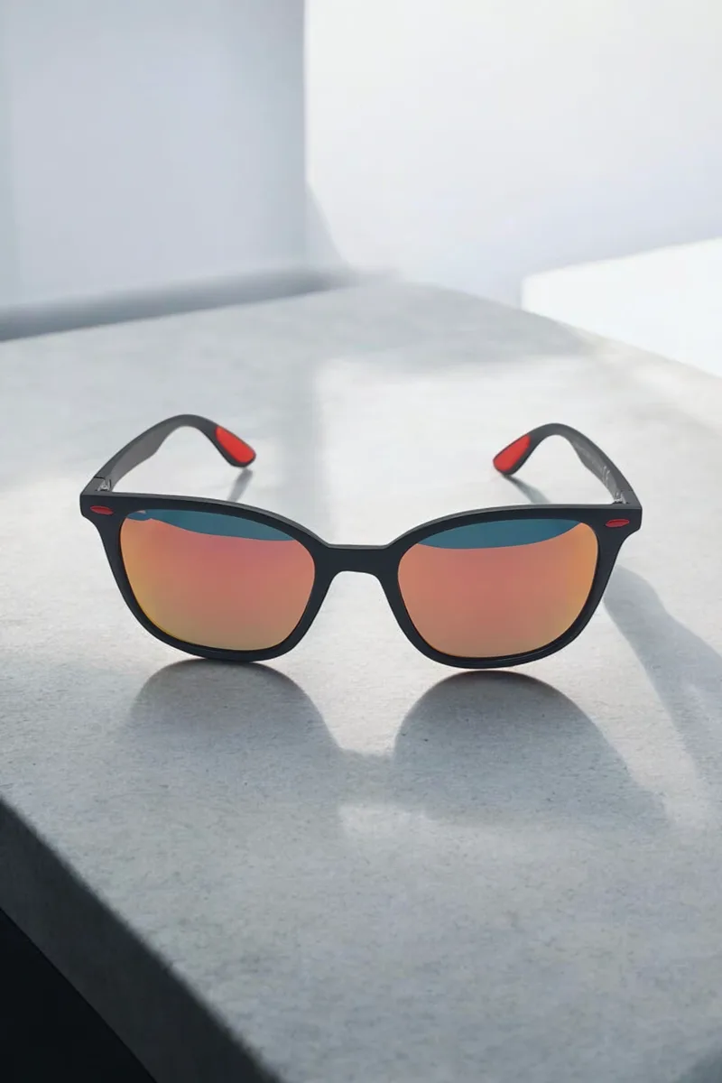 ΓΥΑΛΙΑ ΗΛΙΟΥ POLARIZED ΜΑΥΡΟ ΜΑΤ ΤΥΠΟΥ WAYFARER ΜΕ ΠΟΡΤΟΚΑΛΙ ΦΑΚΟ