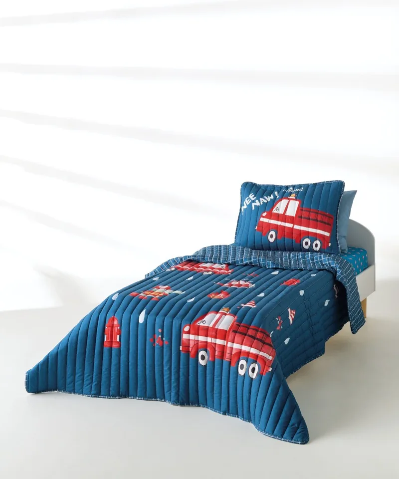 Σετ Παιδικό Κουβερλί Μονό 2 Τεμαχίων Kentia Sparky Blue-Petrol-Red 160x220