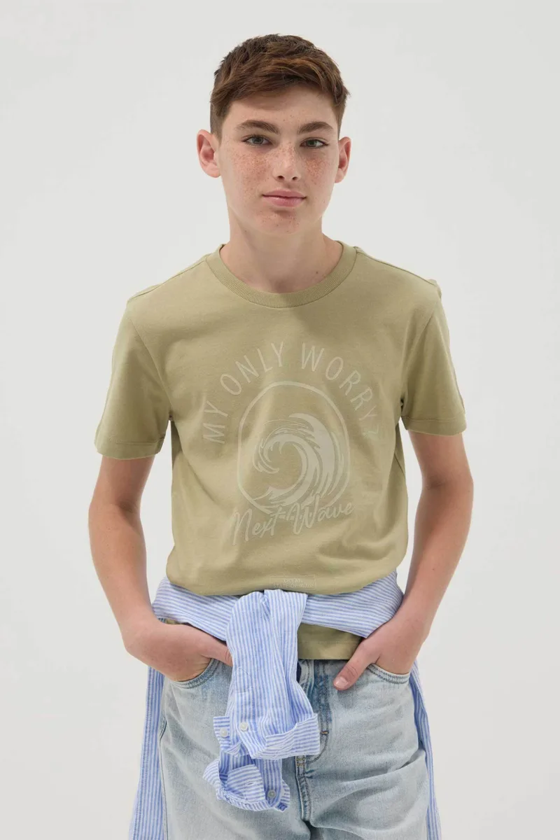 OVS παιδικό T-shirt με print Regular Fit - 002682463 Λαδί