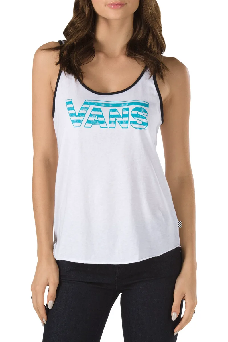 Μπλούζα Αμάνικη Vans Tie Stripe Drop VN0A2RMLWHT1-WHITE Γυναικείο