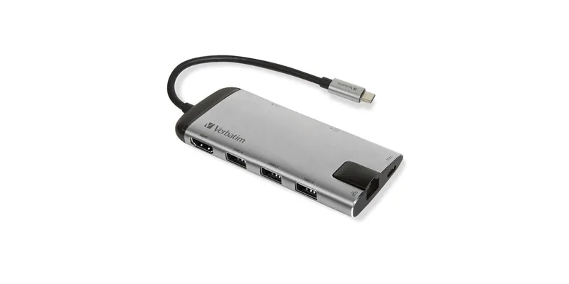 USB-C Verbatim Adapter USB 3.1 GEN 1/ USB 3.0 x 3 HDMI RJ45