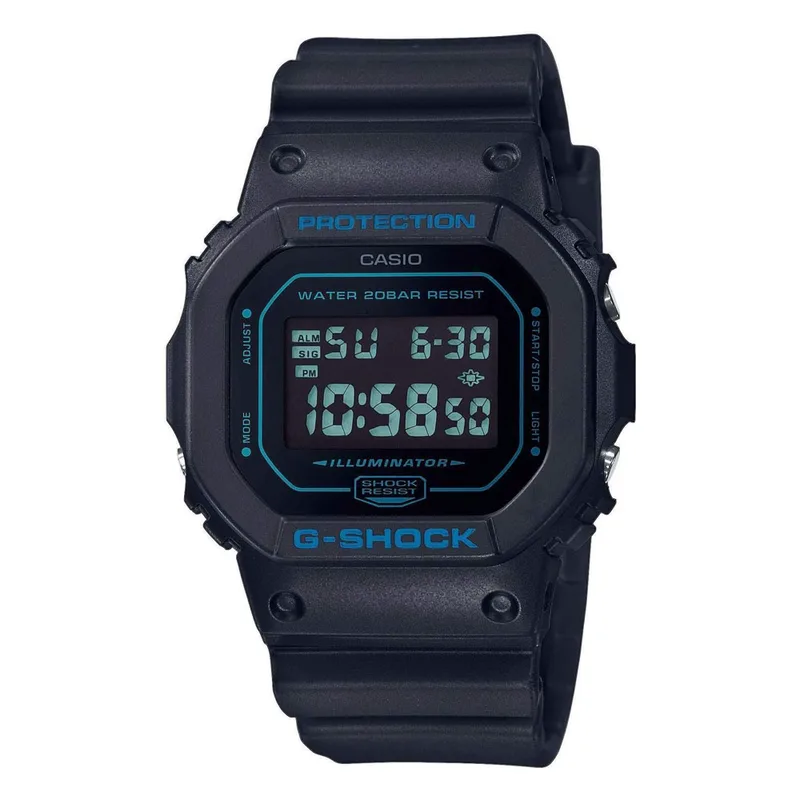 CASIO G-Shock Chronograph Black Rubber Strap DW-5600BBM-1ER