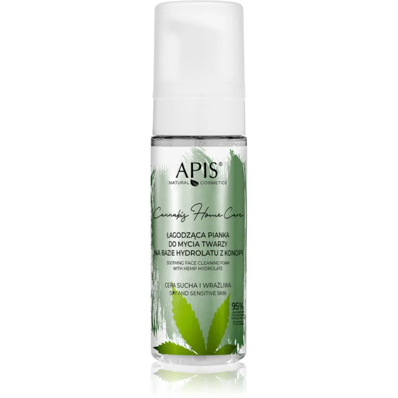 Apis Natural Cosmetics Cannabis Home Care καθαριστικός αφρός για ξηρή και ευαίσθητη επιδερμίδα 150 ml
