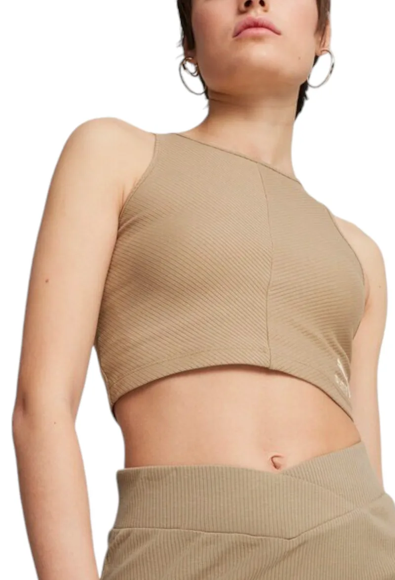 Μπλούζα Αμάνικη Puma Classics Ribbed Crop Top 626625-67 Γυναικείο