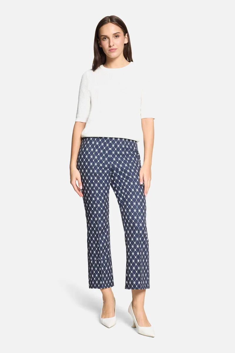 Betty Barclay γυναικείo παντελόνι με all-over logo print - 6143/1706 Μπλε