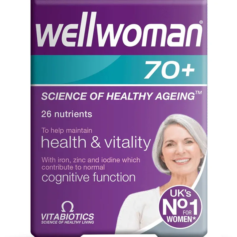 Vitabiotics Wellwoman 70+ Συμπλήρωμα Διατροφής Ειδικά Σχεδιασμένης Φόρμουλας Βιταμινών, Μετάλλων & Ενζύμων για Γυναίκες Άνω των 70 Ετών για την Καλή Λειτουργία της Καρδιάς, Εγκεφάλου, Όρασης Ενίσχυση του Ανοσοποιητικό Συστήματος, Ενέργεια & Ζωτικότητ