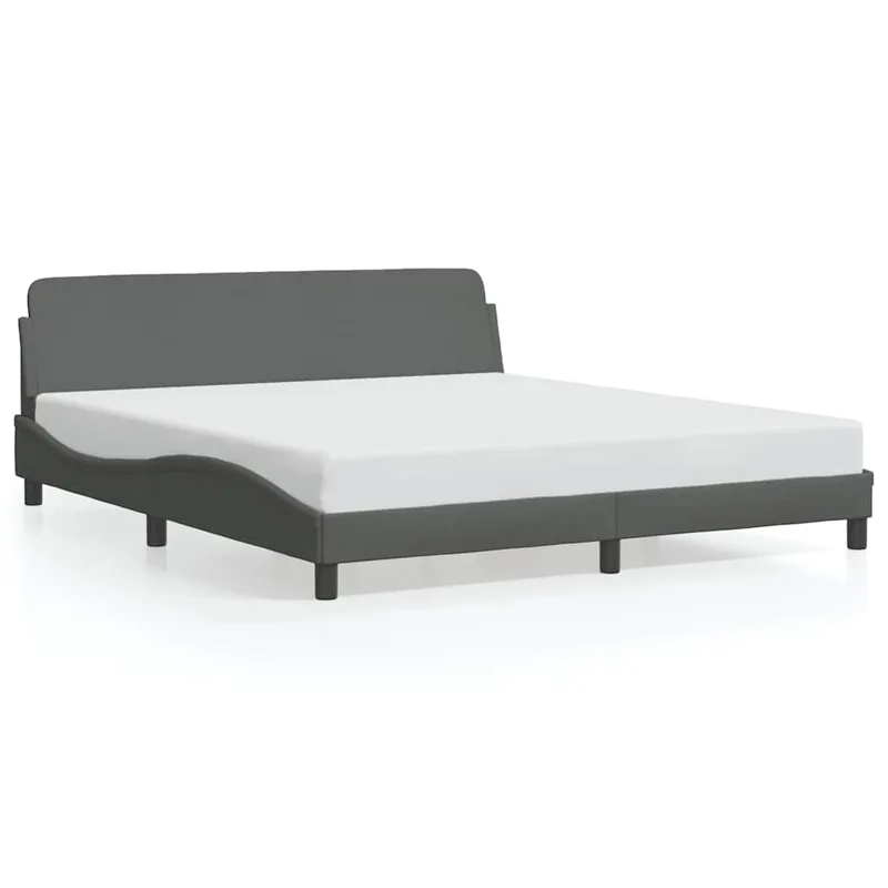 vidaXL Πλαίσιο Κρεβατιού Dover Σκούρο Γκρι 183x213 εκ.Υφασμάτινο