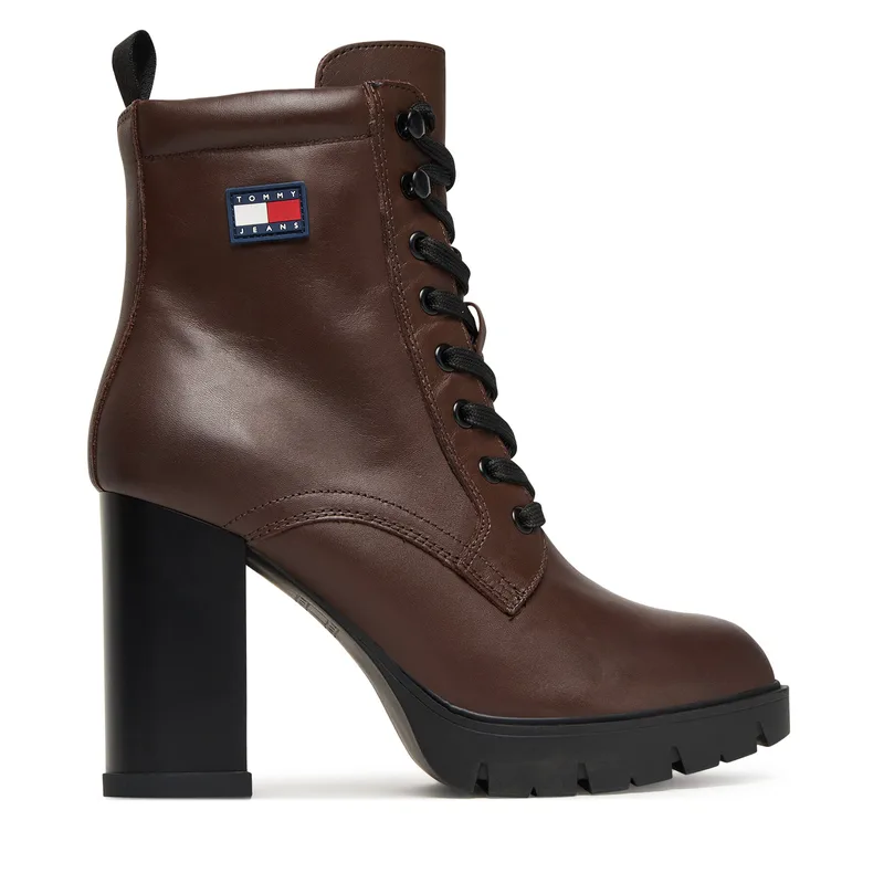 Μποτίνια Tommy Jeans Tjw Lace Up EN0EN02832 Καφέ