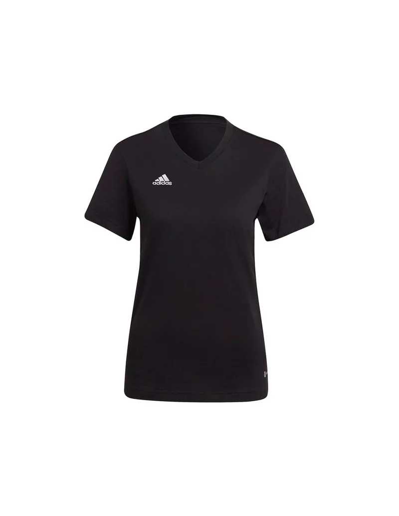 Adidas Entrada 22 Γυναικείο Αθλητικό T-shirt με V Λαιμόκοψη Μαύρο HC0438