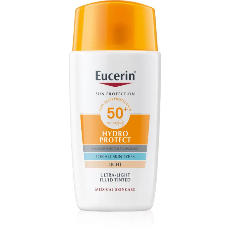 Eucerin Sun Hydro Protect αντηλιακό υγρό με χρώμα SPF 50+ απόχρωση Light 50 ml